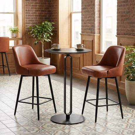 Keppel Brown Swivel Counter Stool by Zuomod at Eve Furniture