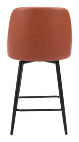 Keppel Brown Swivel Counter Stool by Zuomod at Eve Furniture