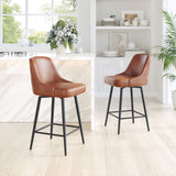 Keppel Brown Swivel Counter Stool by Zuomod at Eve Furniture