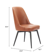 Keppel Brown Swivel Dining Chair (Set of 2) by Zuomod at Eve Furniture