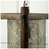 Keppler 16L x 16W x 18.3H Perforated Metal and Wood Pendant Light by Mercana at Eve Furniture