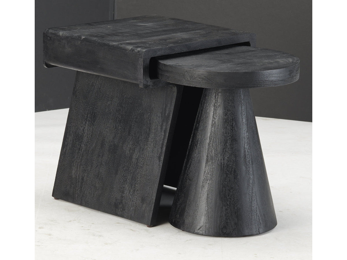 Keppler Black 2-Piece Nesting Tables by Crestview at Eve Furniture