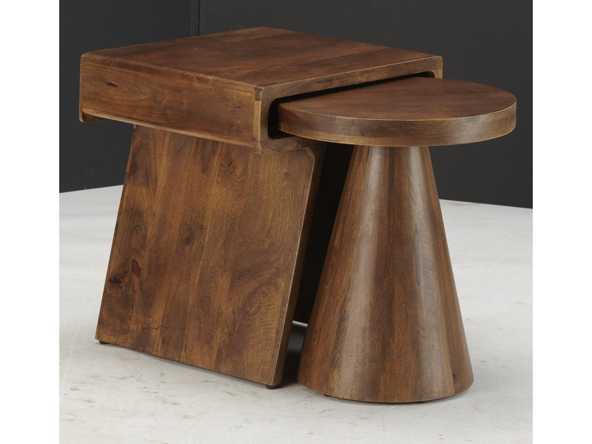 Keppler Brown 2-Piece Nesting Tables by Crestview at Eve Furniture