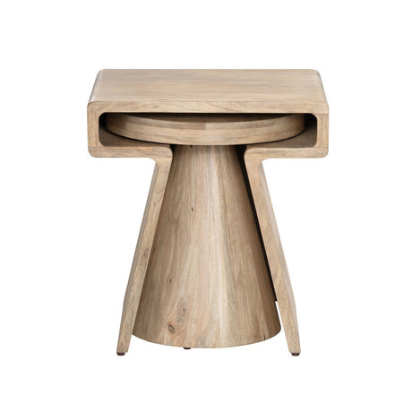 Keppler Natural Brown 2-Piece Nesting Tables by Crestview at Eve Furniture