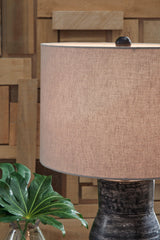 Kerbert Distressed Black Table Lamp by Ashley at Eve Furniture