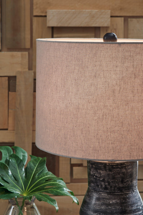 Kerbert Distressed Black Table Lamp by Ashley at Eve Furniture
