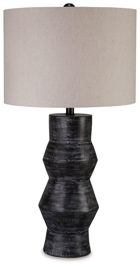 Kerbert Distressed Black Table Lamp by Ashley at Eve Furniture