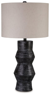 Kerbert Distressed Black Table Lamp