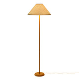 Keria Natural Vegan Leather and Raffia Designer Floor Lamp by TOV Furniture at Eve Furniture