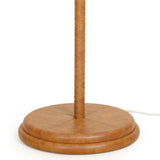 Keria Natural Vegan Leather and Raffia Designer Floor Lamp by TOV Furniture at Eve Furniture