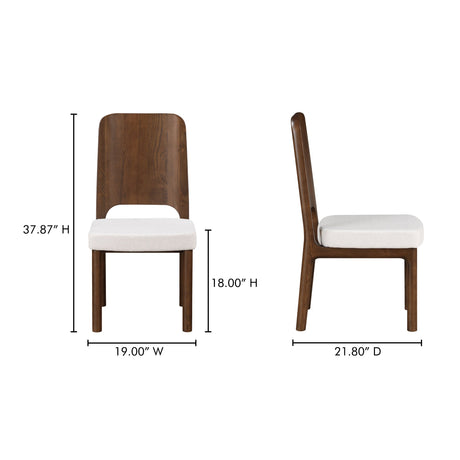 Kerr Ash Beige Dining Chair Walnut Stained (Set of 2) by MOES at Eve Furniture