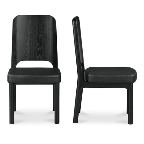 Kerr Black Dining Chair Vegan Leather (Set of 2) by MOES at Eve Furniture