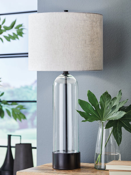 Kerrbrook Clear/Black Table Lamp by Ashley at Eve Furniture