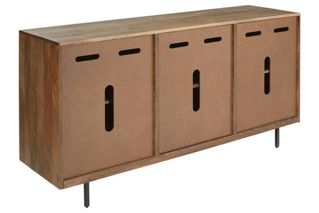 Kerrings Brown/Black/White Accent Cabinet by Ashley at Eve Furniture