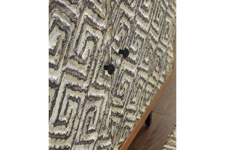 Kerrings Brown/Black/White Accent Cabinet by Ashley at Eve Furniture