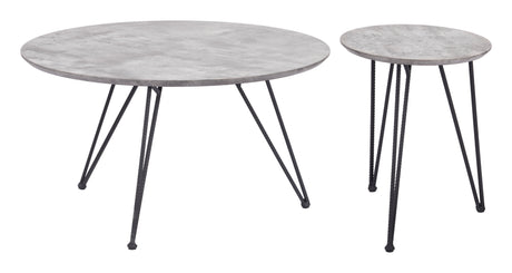 Kerris Gray & Black Coffee Table Set (2-Piece) by Zuomod at Eve Furniture