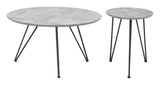 Kerris Gray & Black Coffee Table Set (2-Piece) by Zuomod at Eve Furniture