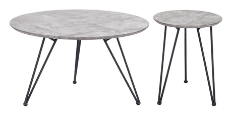 Kerris Gray & Black Coffee Table Set (2-Piece) by Zuomod at Eve Furniture