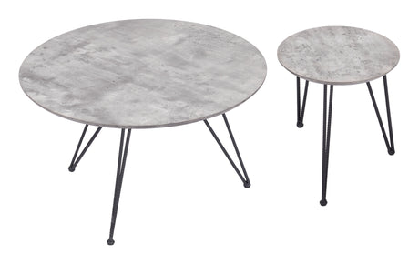 Kerris Gray & Black Coffee Table Set (2-Piece) by Zuomod at Eve Furniture