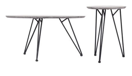 Kerris Gray & Black Coffee Table Set (2-Piece) by Zuomod at Eve Furniture