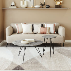 Kerris Gray & Black Coffee Table Set (2-Piece) by Zuomod at Eve Furniture