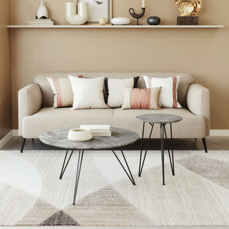 Kerris Gray & Black Coffee Table Set (2-Piece) by Zuomod at Eve Furniture