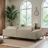 Kerrville Beige Leather Left Sectional Sofa by Ashcroft Furniture at Eve Furniture