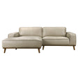 Kerrville Beige Leather Left Sectional Sofa by Ashcroft Furniture at Eve Furniture