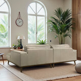Kerrville Beige Leather Right Sectional Sofa by Ashcroft Furniture at Eve Furniture