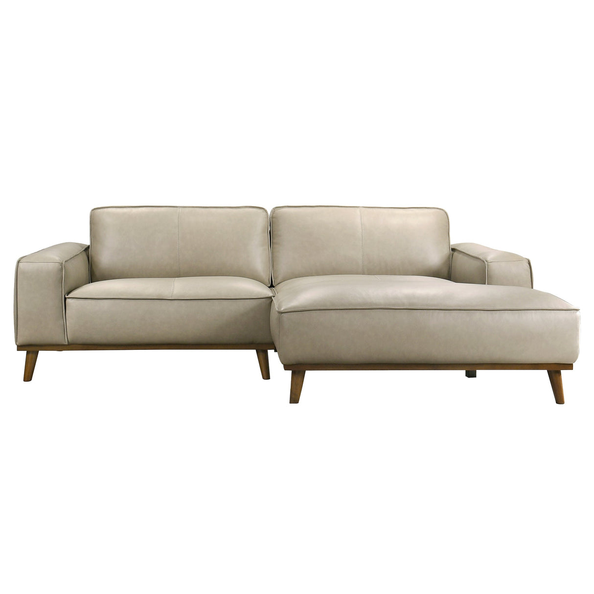 Kerrville Beige Leather Right Sectional Sofa by Ashcroft Furniture at Eve Furniture