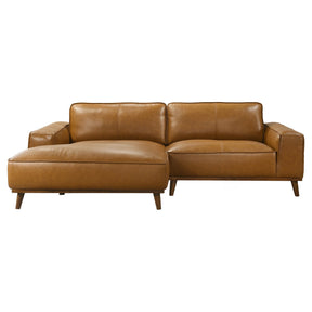 Kerrville Tan Leather Left Sectional Sofa by Ashcroft Furniture at Eve Furniture