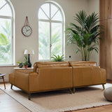 Kerrville Tan Leather Right Sectional Sofa by Ashcroft Furniture at Eve Furniture