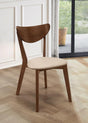 Kersey Beige/Chestnut Dining Side Chairs with Curved Backs, Set of 2 by Coaster at Eve Furniture