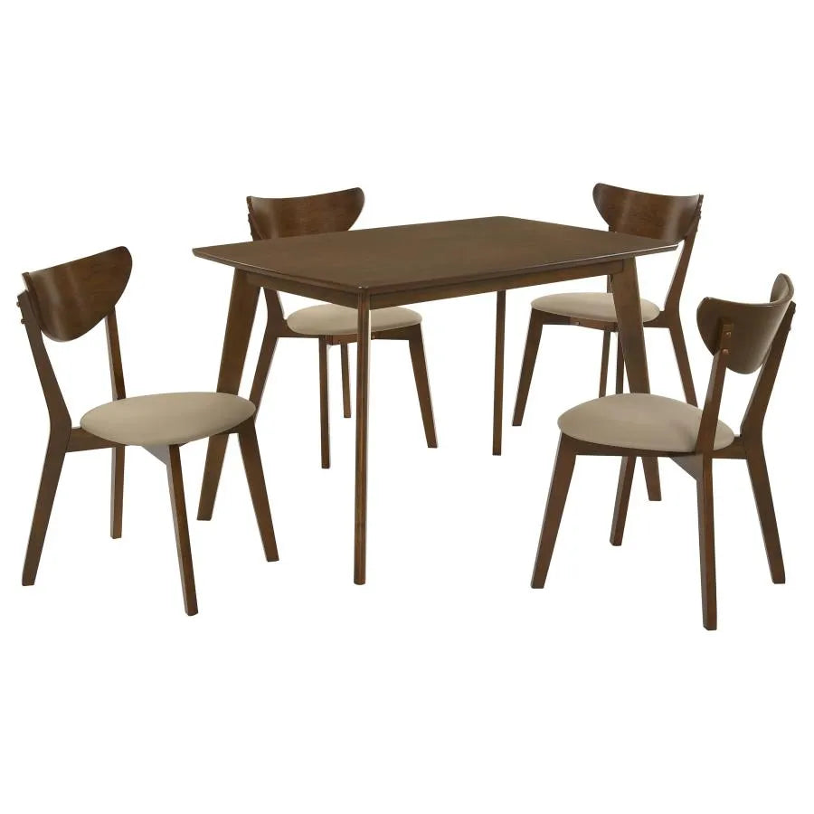 Kersey Chestnut/Tan 5-Piece Rectangular Dining Set by Coaster at Eve Furniture