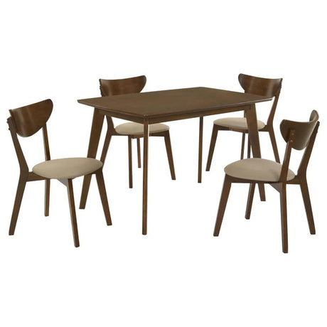 Kersey Chestnut/Tan 5-Piece Rectangular Dining Set by Coaster at Eve Furniture