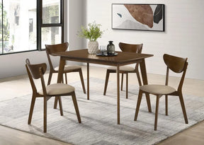 Kersey Chestnut/Tan 5-Piece Rectangular Dining Set by Coaster at Eve Furniture