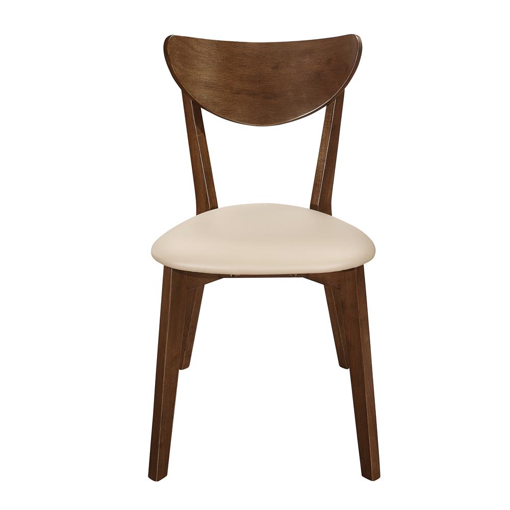 Kersey Beige/Chestnut Dining Side Chairs with Curved Backs, Set of 2