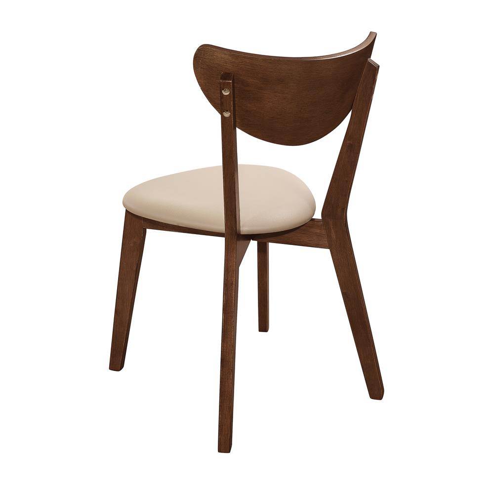 Kersey Beige/Chestnut Dining Side Chairs with Curved Backs, Set of 2