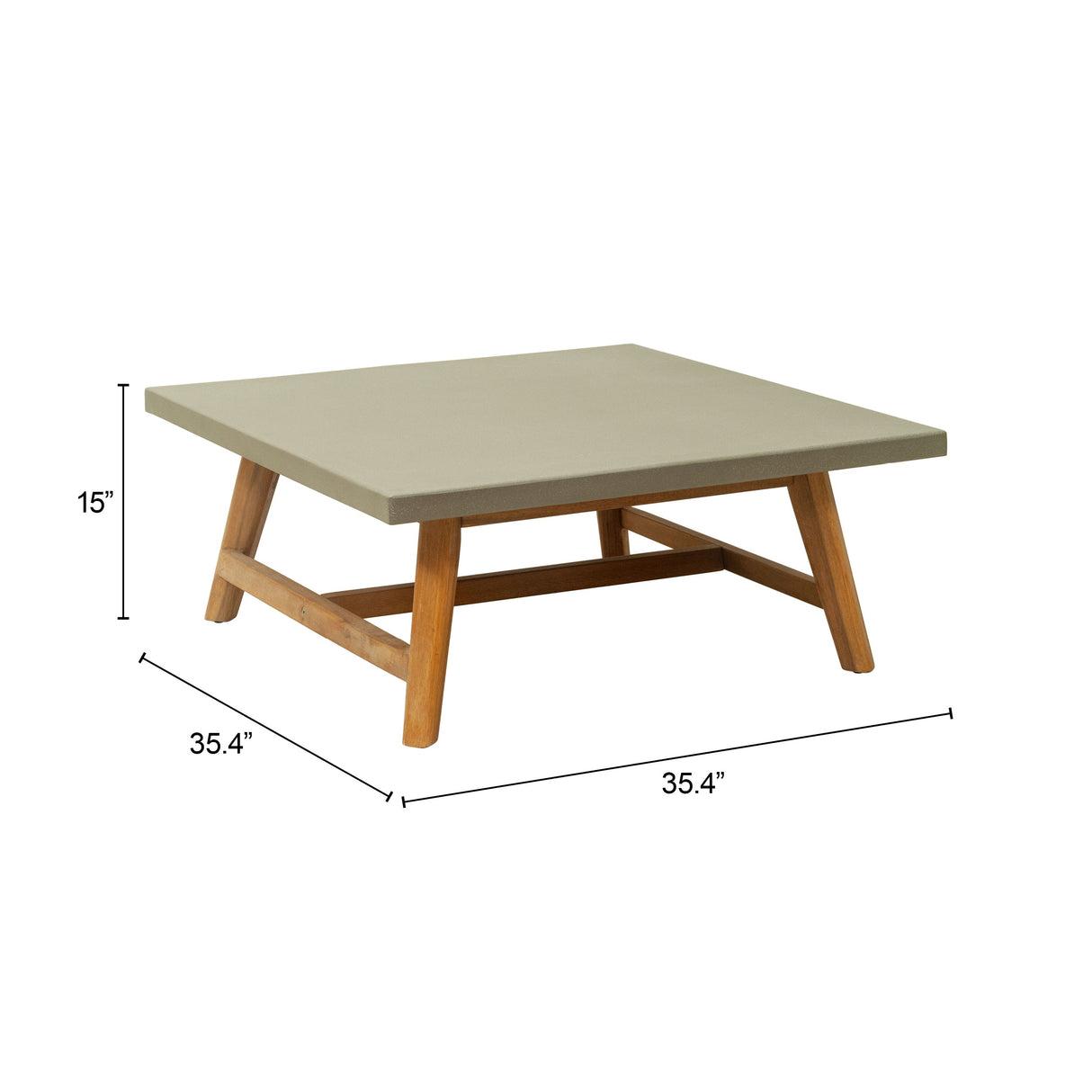 Kert Gray Outdoor Coffee Table by Zuomod at Eve Furniture