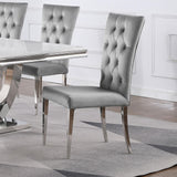 Kerwin Gray/Chrome Tufted Upholstered Side Chair, Set of 2