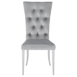 Kerwin Gray/Chrome Tufted Upholstered Side Chair, Set of 2