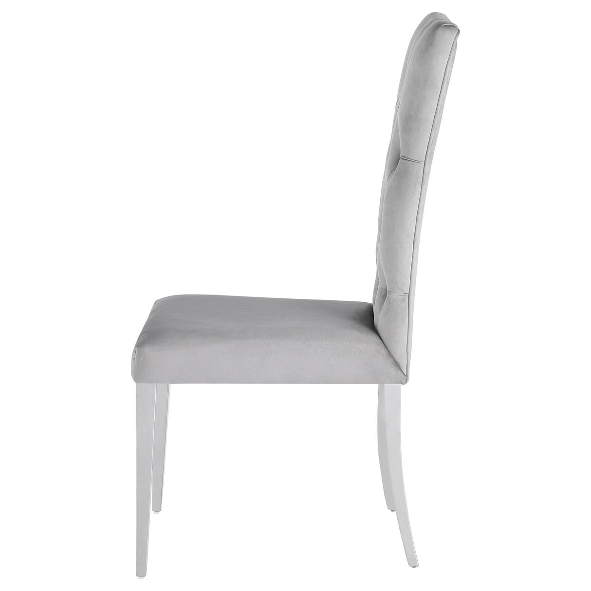 Kerwin Gray/Chrome Tufted Upholstered Side Chair, Set of 2