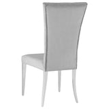 Kerwin Gray/Chrome Tufted Upholstered Side Chair, Set of 2