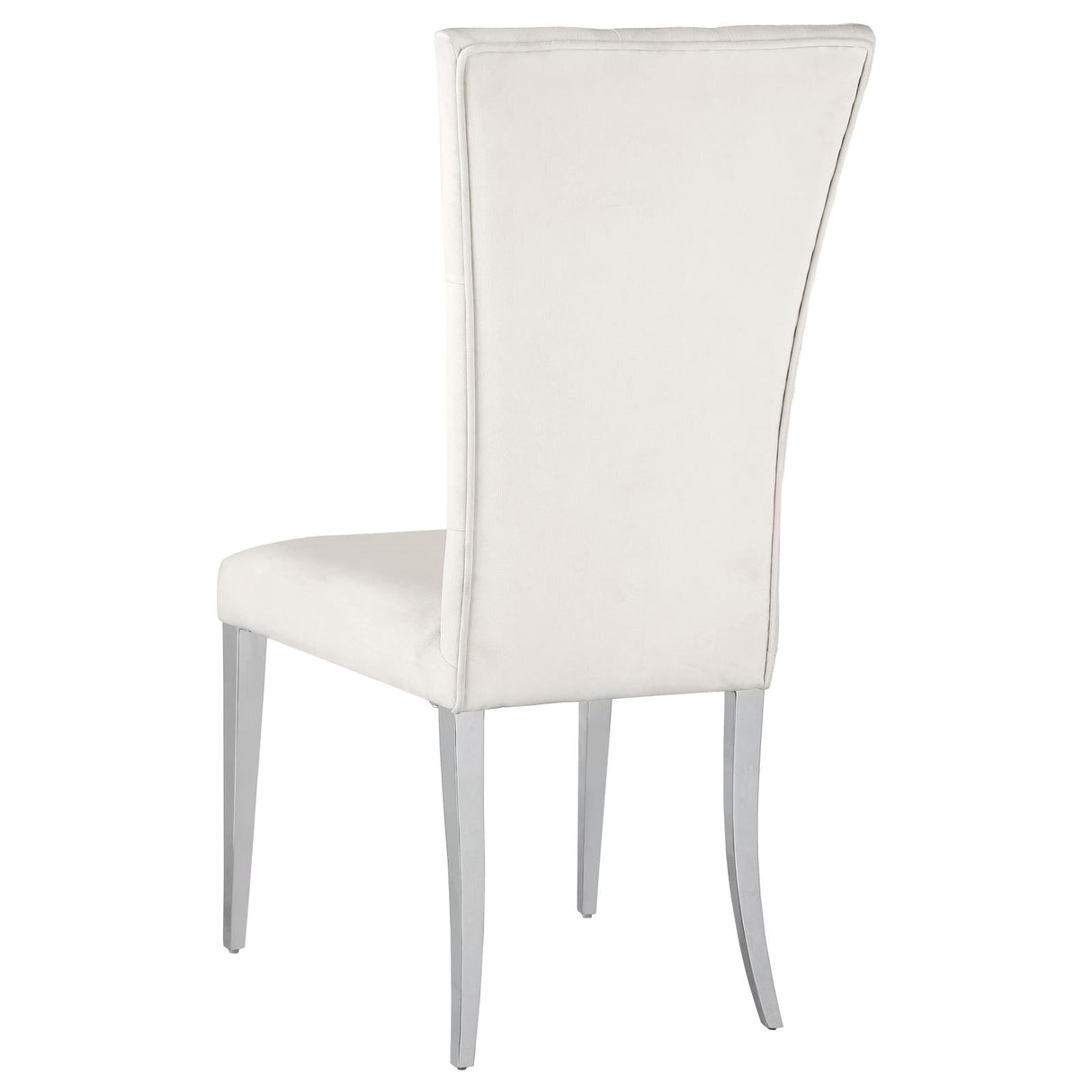 Kerwin White/Chrome Tufted Upholstered Side Chair, Set of 2