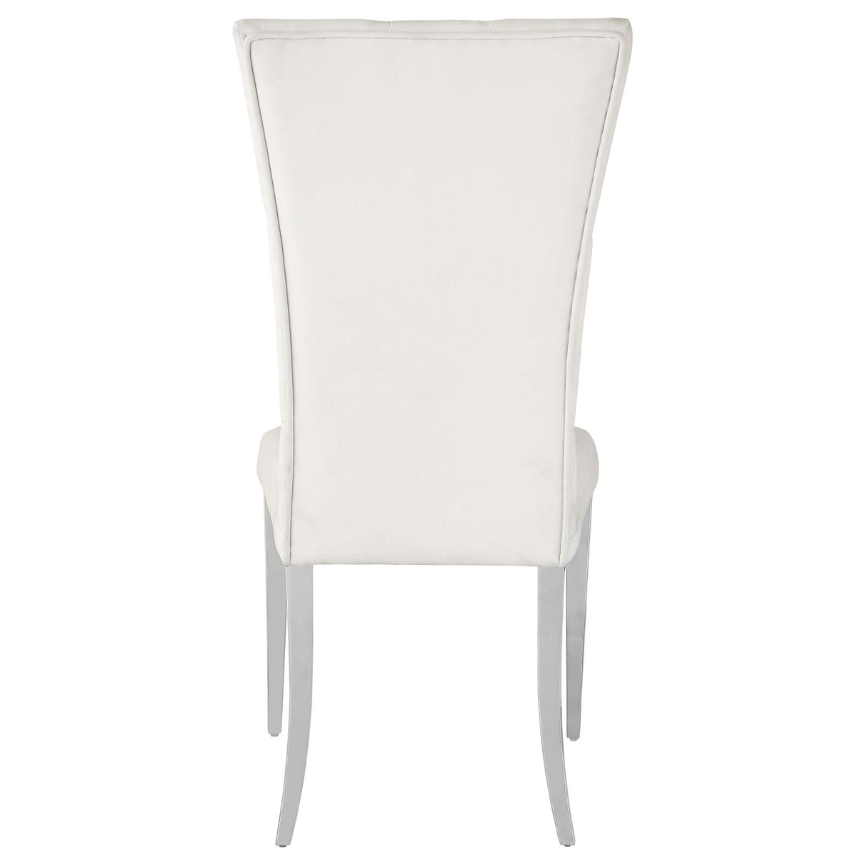 Kerwin White/Chrome Tufted Upholstered Side Chair, Set of 2