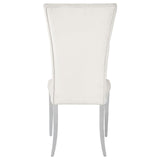 Kerwin White/Chrome Tufted Upholstered Side Chair, Set of 2 by Coaster at Eve Furniture
