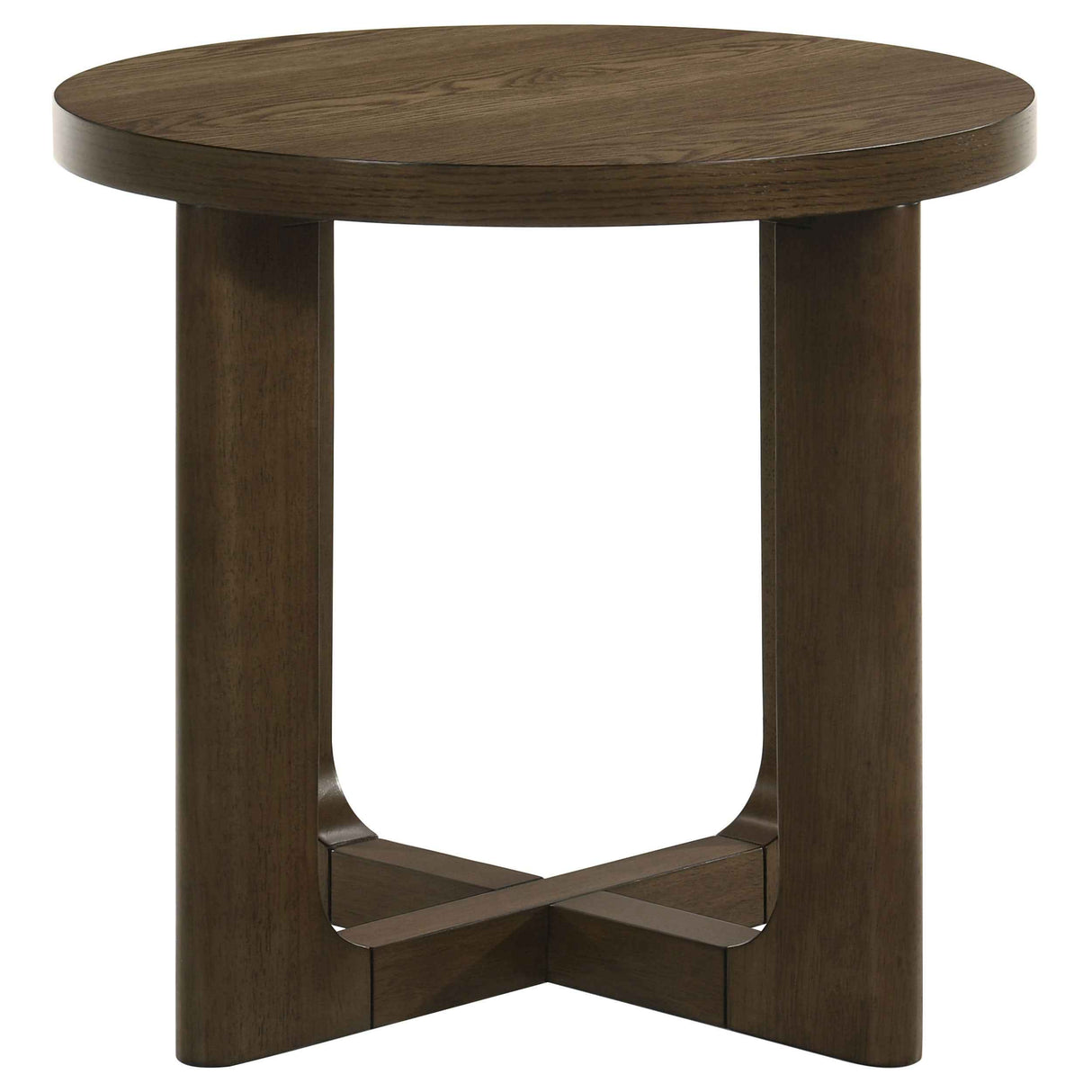 Kessler Brown 3-piece Round Sculptural Wood Coffee Table Set by Coaster at Eve Furniture