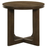 Kessler Brown 3-piece Round Sculptural Wood Coffee Table Set by Coaster at Eve Furniture