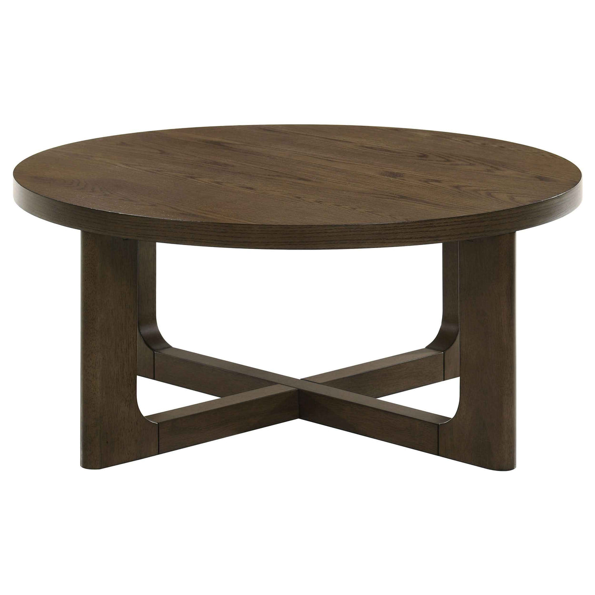Kessler Brown 3-piece Round Sculptural Wood Coffee Table Set by Coaster at Eve Furniture