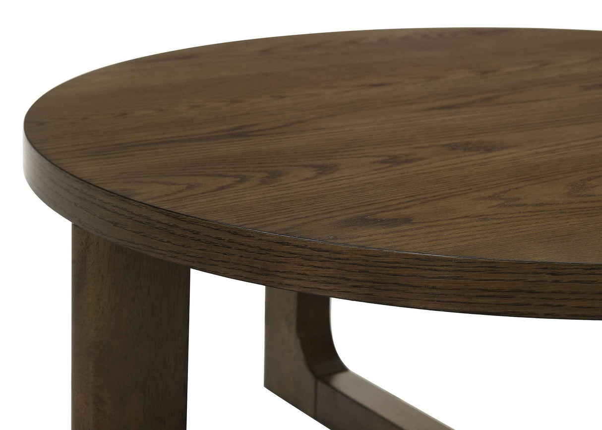 Kessler Brown Round Sculptural Wood End Table by Coaster at Eve Furniture